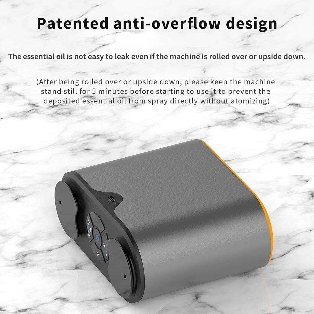 Tyloc Pride Double Nozzle Aromatherapy Diffuser Cordless Essential Oil Nebulizer Battery Operated for Living Room Office Home
