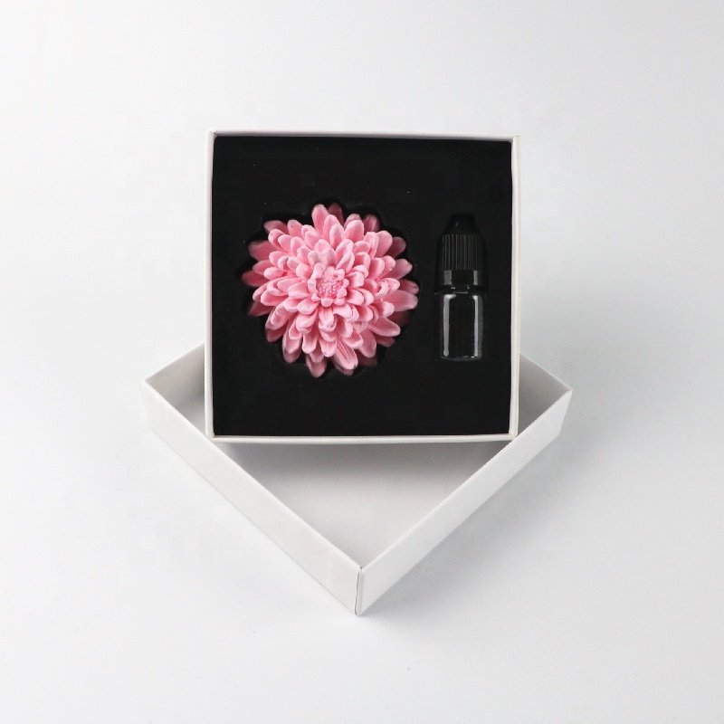Factory Direct Wholesale Stocked Car Home Decoration Air Freshener Scented Ceramic Aroma Stone Plaster Flower Oil Diffuser