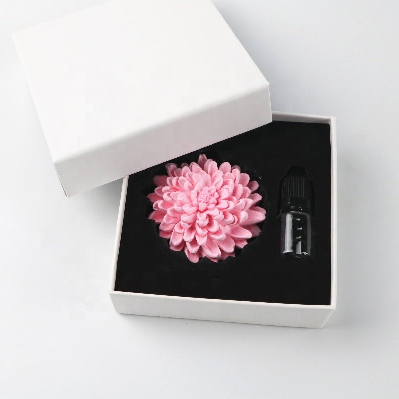 Factory Direct Wholesale Stocked Car Home Decoration Air Freshener Scented Ceramic Aroma Stone Plaster Flower Oil Diffuser