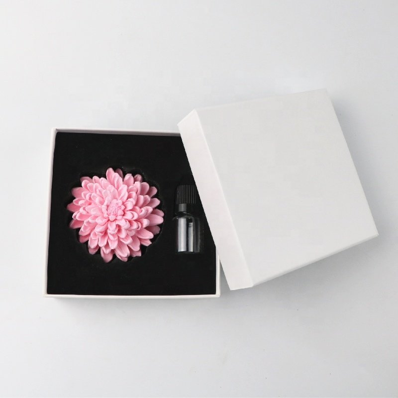 Factory Direct Wholesale Stocked Car Home Decoration Air Freshener Scented Ceramic Aroma Stone Plaster Flower Oil Diffuser