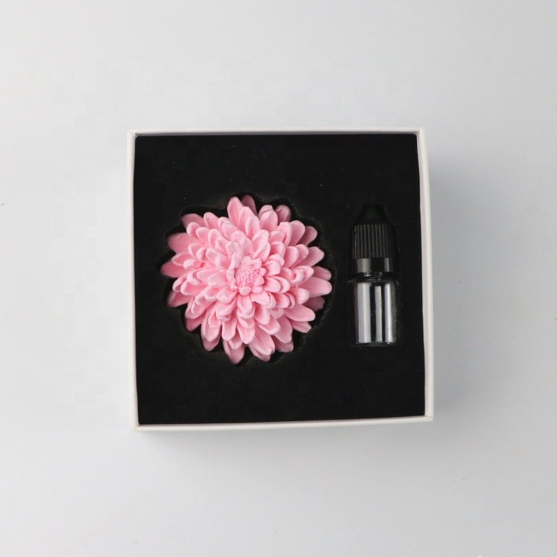 Factory Direct Wholesale Stocked Car Home Decoration Air Freshener Scented Ceramic Aroma Stone Plaster Flower Oil Diffuser