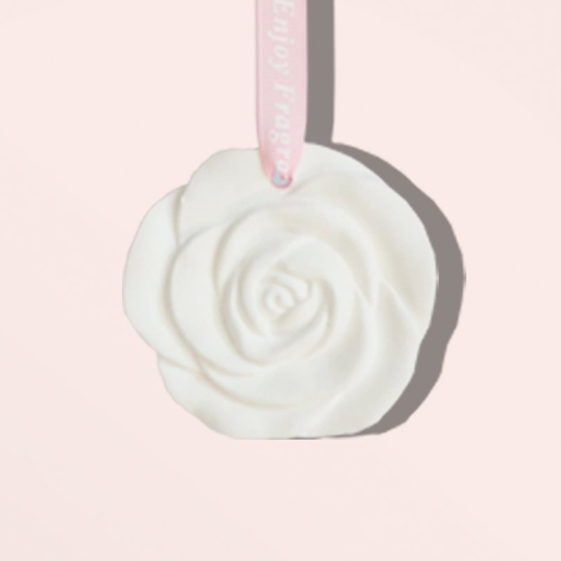 FinRu Home Decoration Hanging Car Wardrobe Pendant Air Freshener Scented Ceramic Flower Aroma Porcelain Fragrance Oil Diffuser
