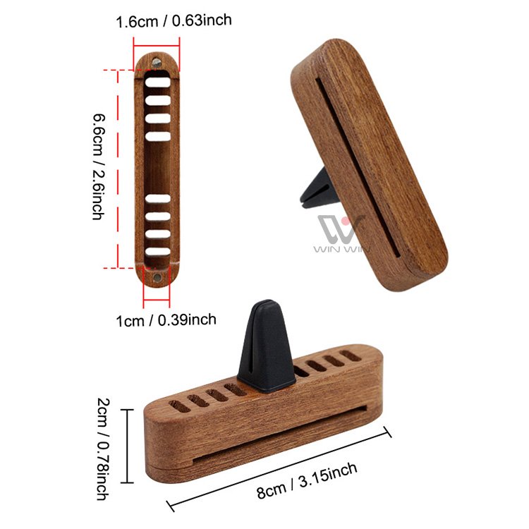 Sapele Wood Car Diffuser Clip Walnut Wood Outlet Perfume Air Fragrance Clip Aromatherapy Car Air Freshener Accessories