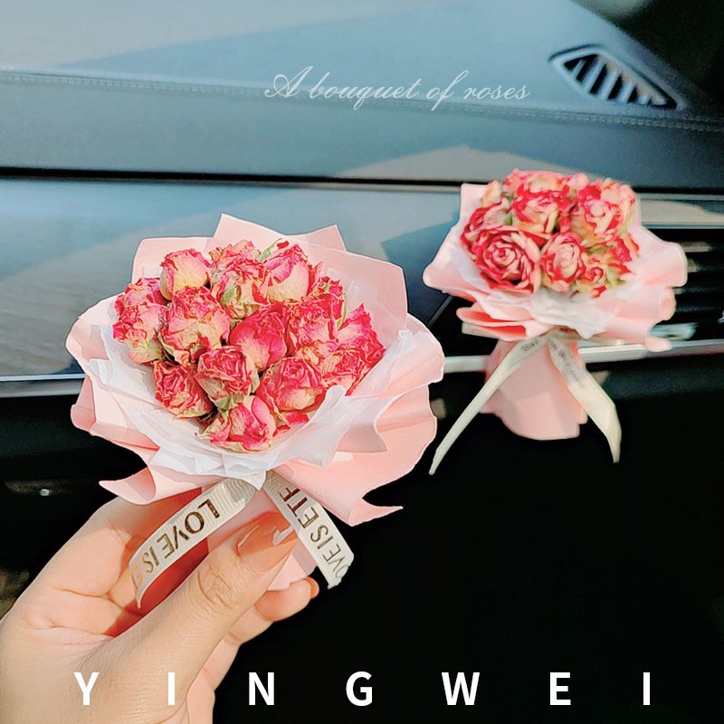 Pretty car perfume mini bouquet dry flower bouquet long lasting customs