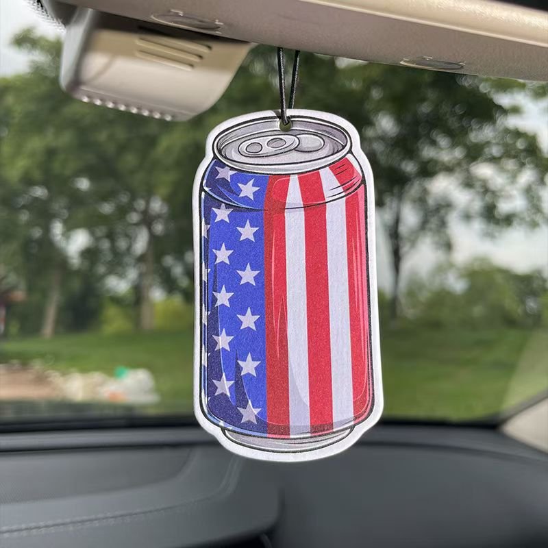 Hang car air freshener custom logo Flag can shape car air freshener
