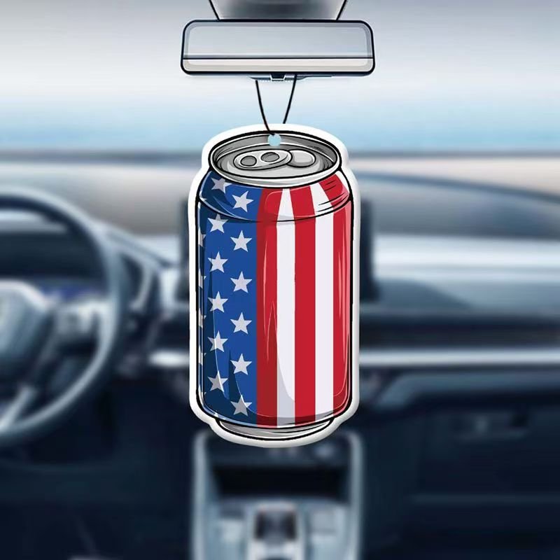 Hang car air freshener custom logo Flag can shape car air freshener