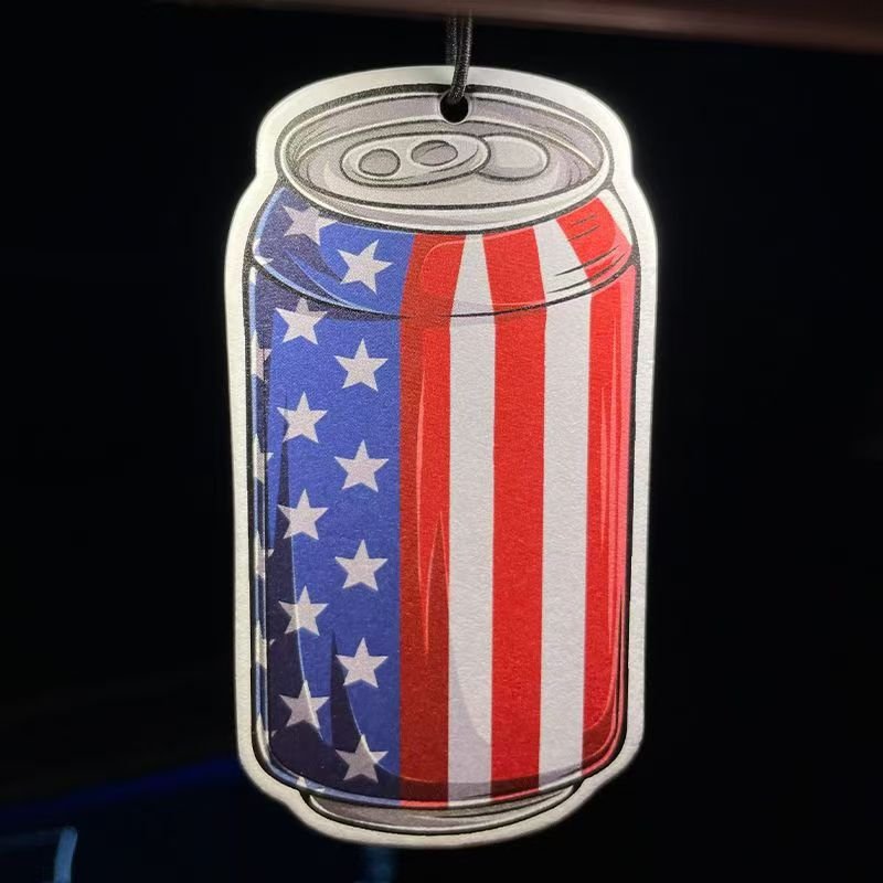 Hang car air freshener custom logo Flag can shape car air freshener