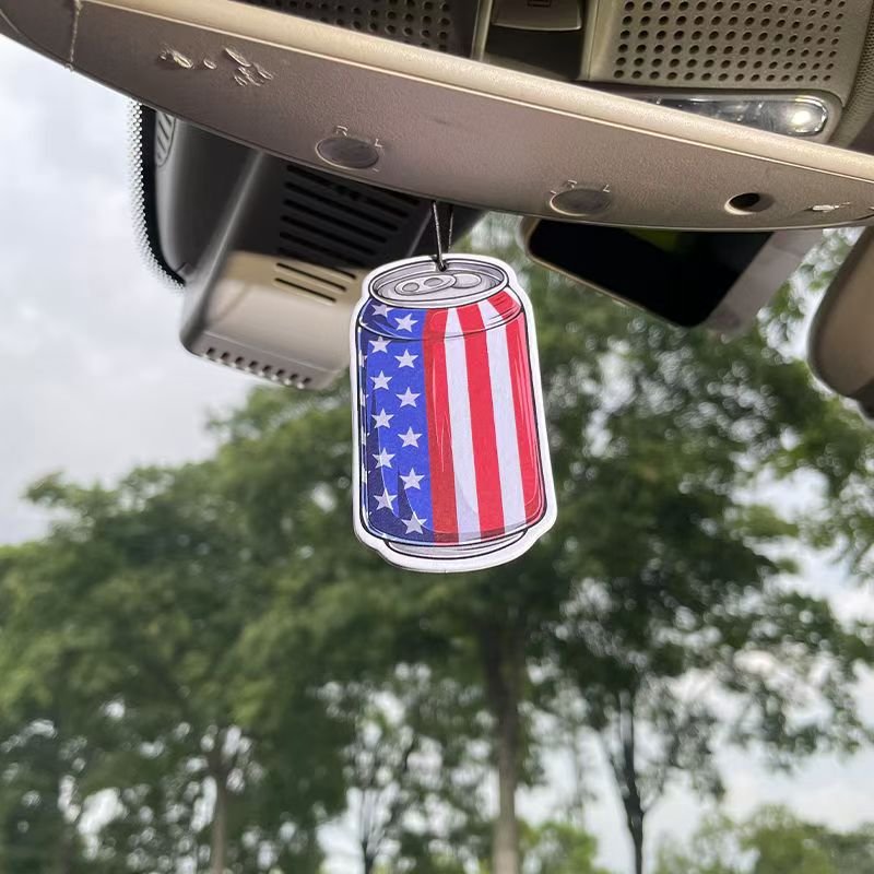 Hang car air freshener custom logo Flag can shape car air freshener
