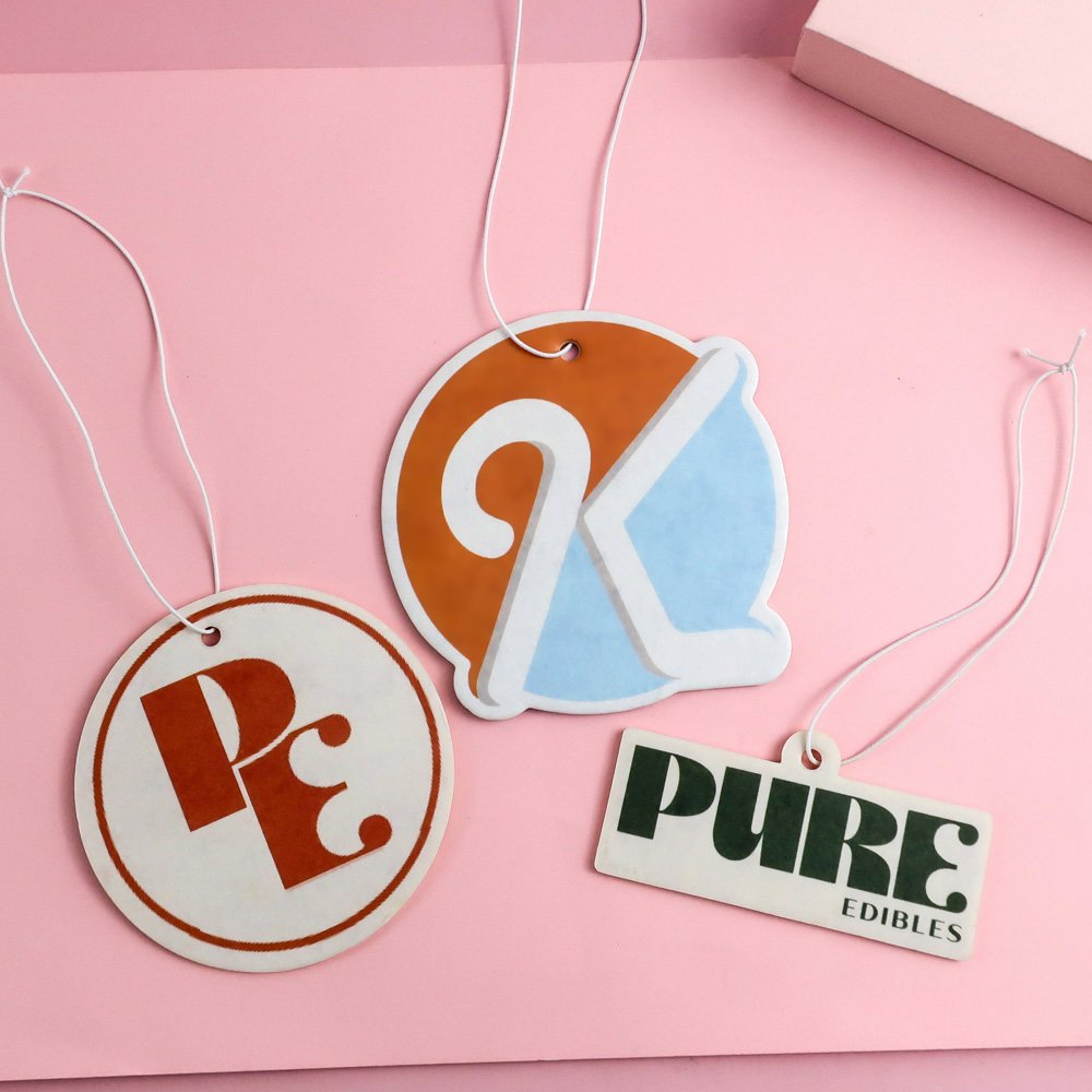Custom car Air Freshener Natural scented company logo paper Auto Hanging Vanilla perfume fragrance car accessories interior