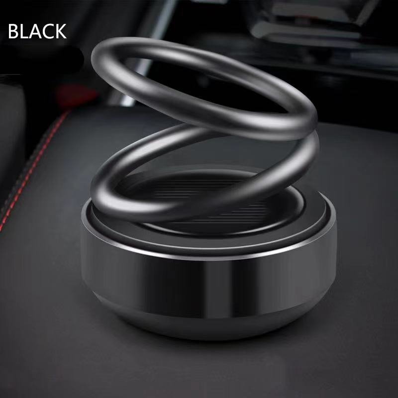 Portable Kinetic Mini Car Air Freshener Solar Powered Double Ring Rotating Air Cleaner Perfume Fragrance Diffuser Decoration