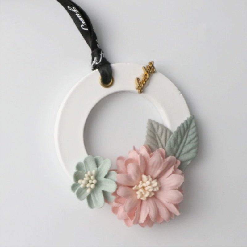 Finru Circular Flower Design Crafts Gypsum Ceramic Fragrance Diffuser Stone Indoor Car Air Freshener