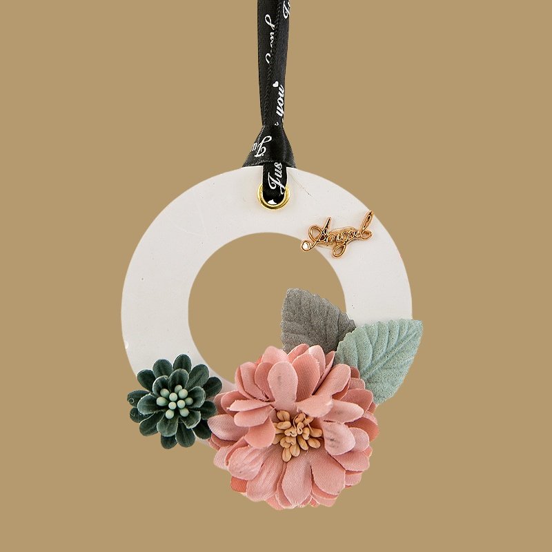 Finru Circular Flower Design Crafts Gypsum Ceramic Fragrance Diffuser Stone Indoor Car Air Freshener