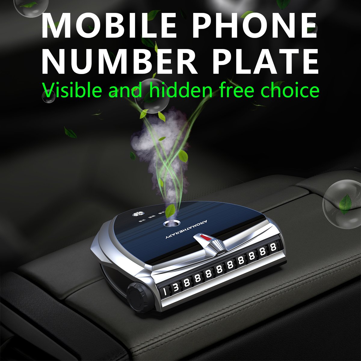 Car Decoration Solar Air Aromatherapy Freshener Perfume For Car Temporary Parking Card Plate Custom Logo
