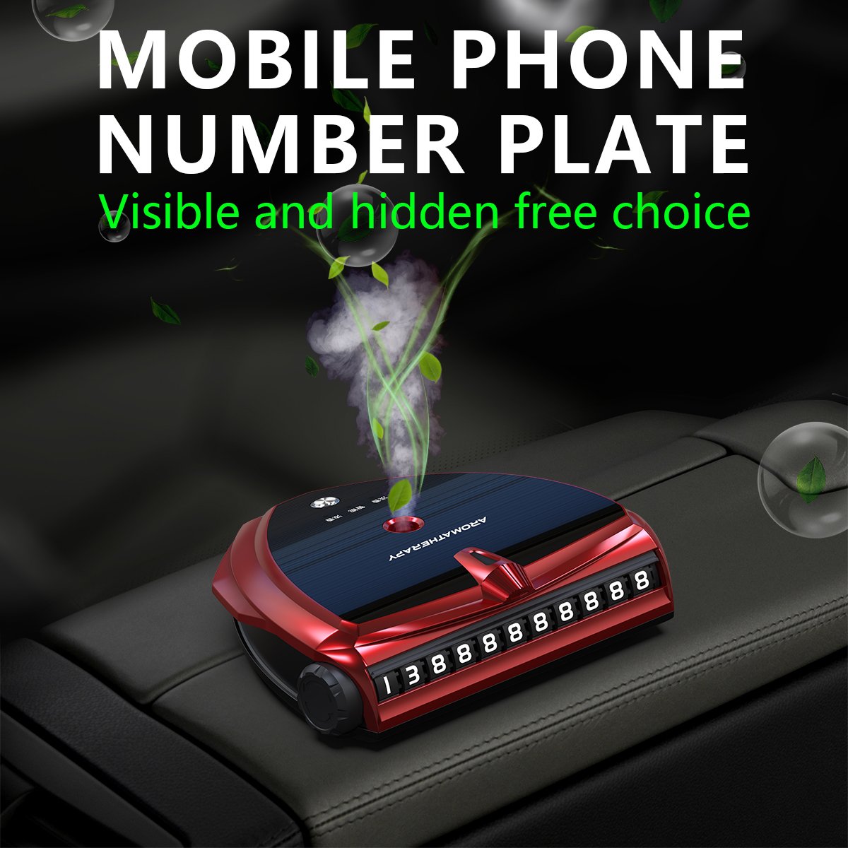 Car Decoration Solar Air Aromatherapy Freshener Perfume For Car Temporary Parking Card Plate Custom Logo