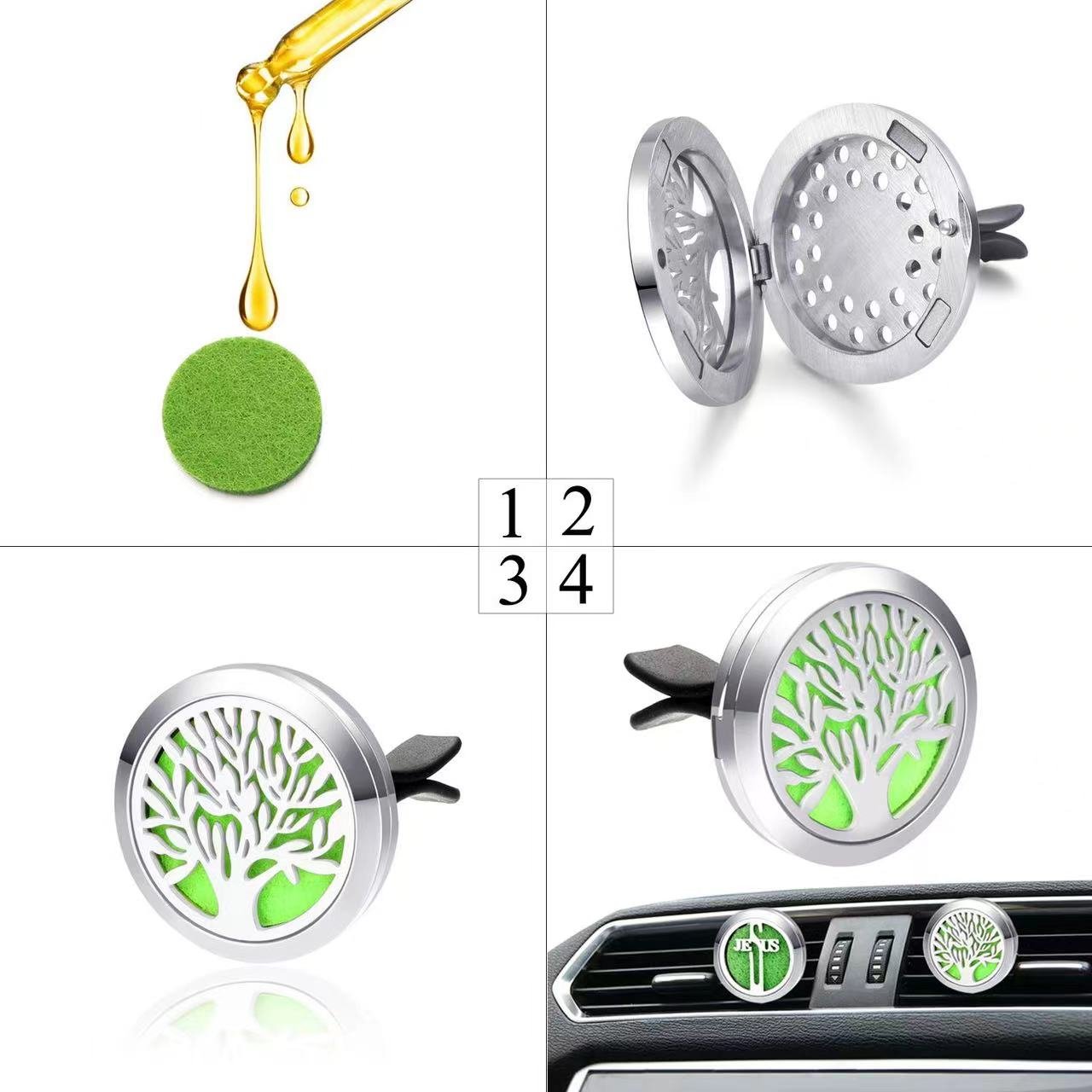 Luxury 38mm New Fashion Aroma clip car perfume diffuser vent clip air freshener diffuser wood car fragrance vent clips with logo