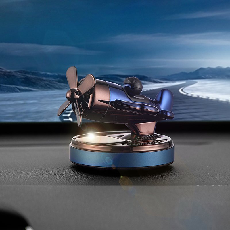 Hot selling auto interior products creative solar auto rotating aircraft fragrance accessories car freshener