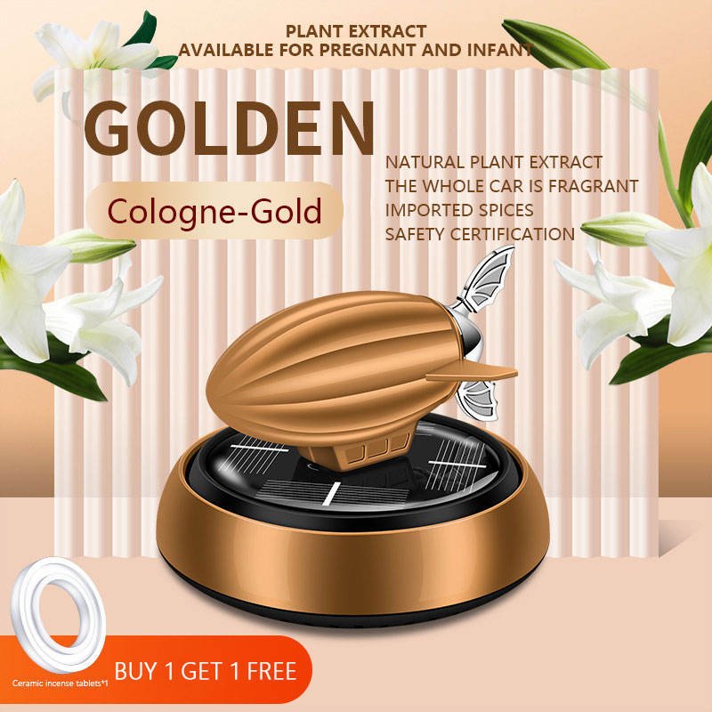 Luxury solar car air freshener Accessories Decoration and Rocket Design Rotating Aromatherapy Car Air Freshener