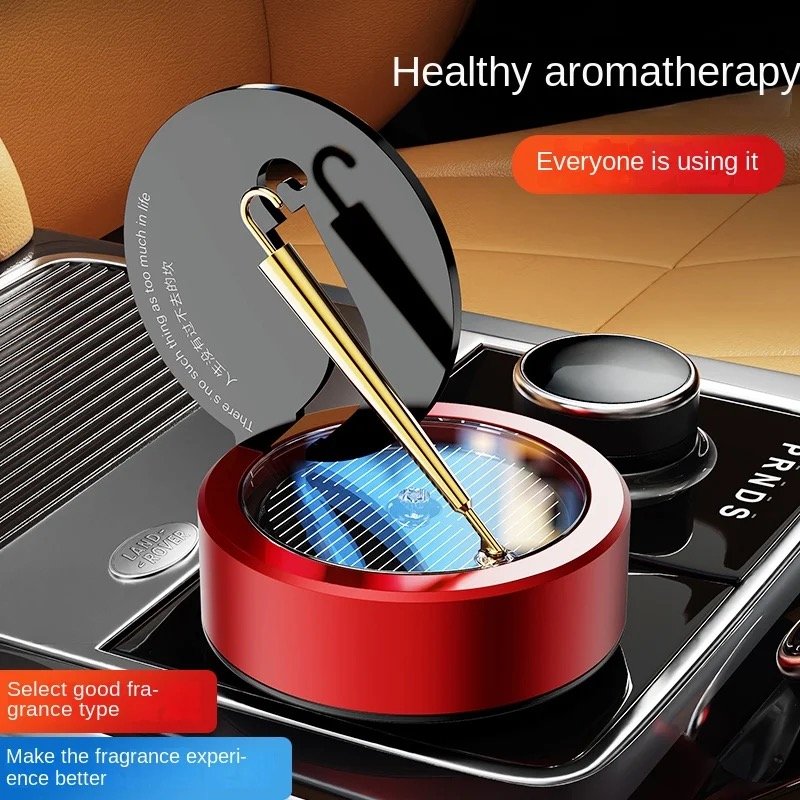 Small Golden Umbrella Solar Car Aromatherapy Car Rotating Perfume Car Interior Decoration Fragrance