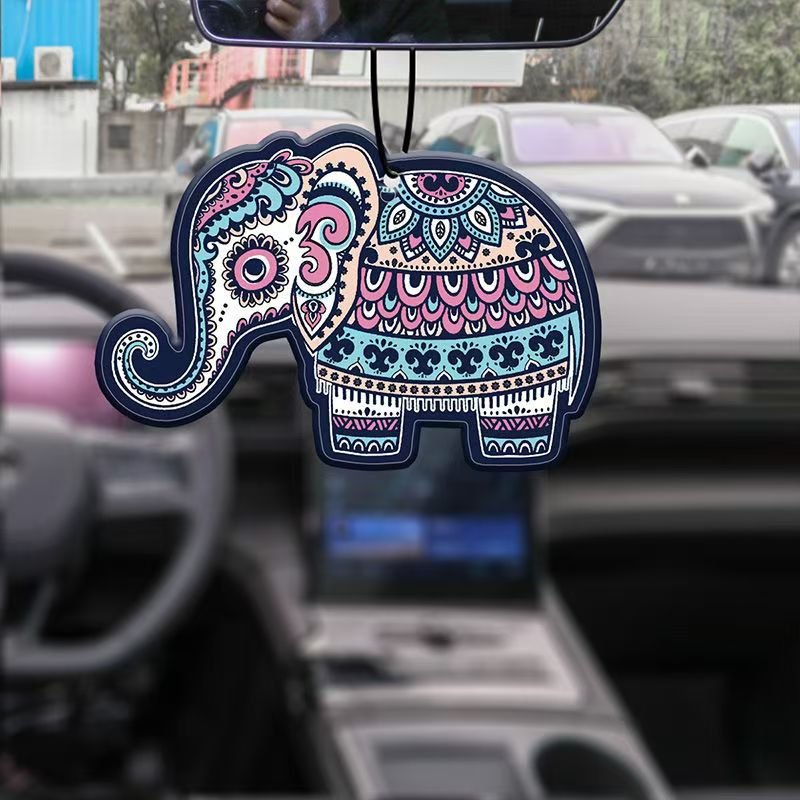 Custom design Hanging air freshener portable car perfume Elephant pattern Arctic ice scent