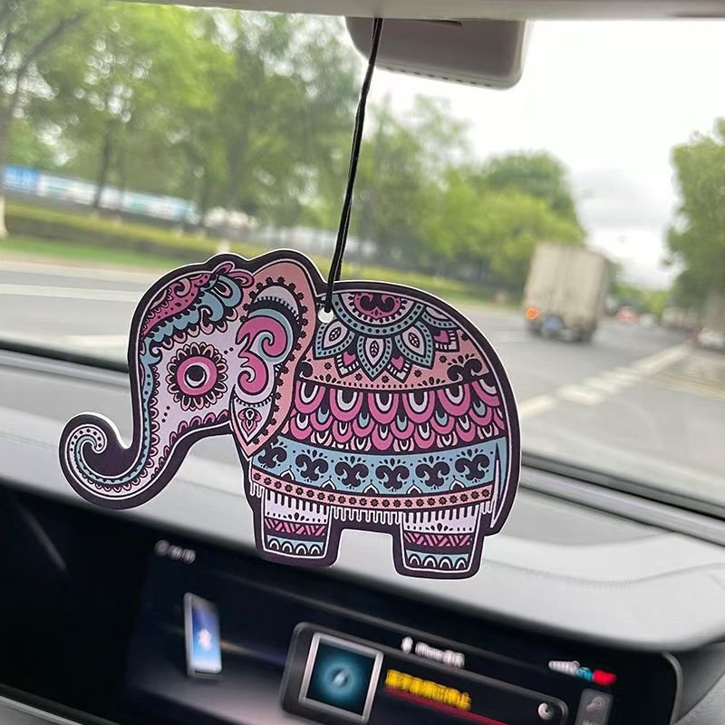 Custom design Hanging air freshener portable car perfume Elephant pattern Arctic ice scent