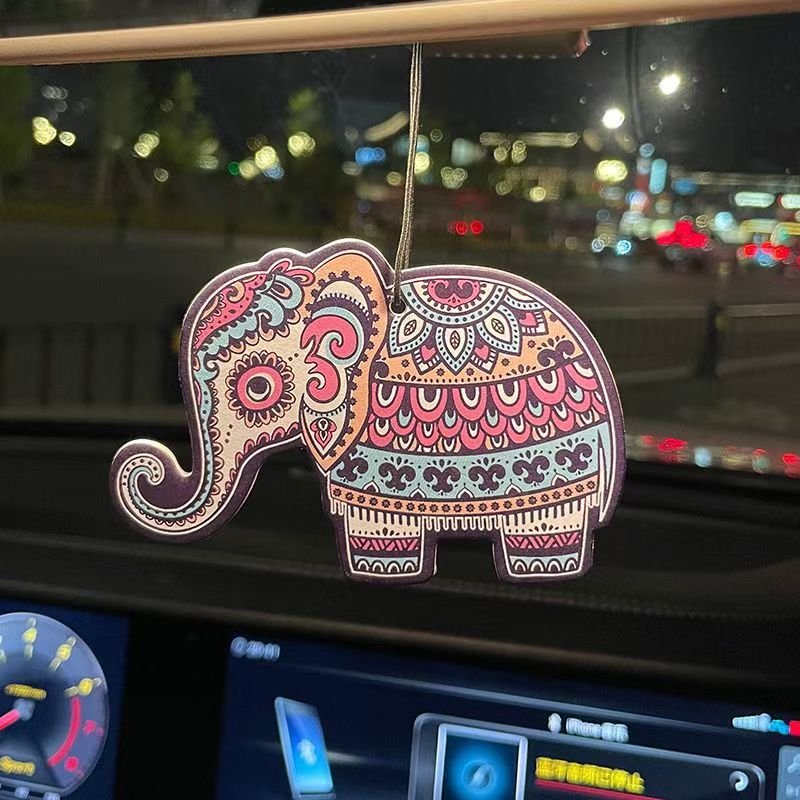 Custom design Hanging air freshener portable car perfume Elephant pattern Arctic ice scent