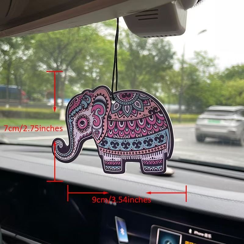 Custom design Hanging air freshener portable car perfume Elephant pattern Arctic ice scent