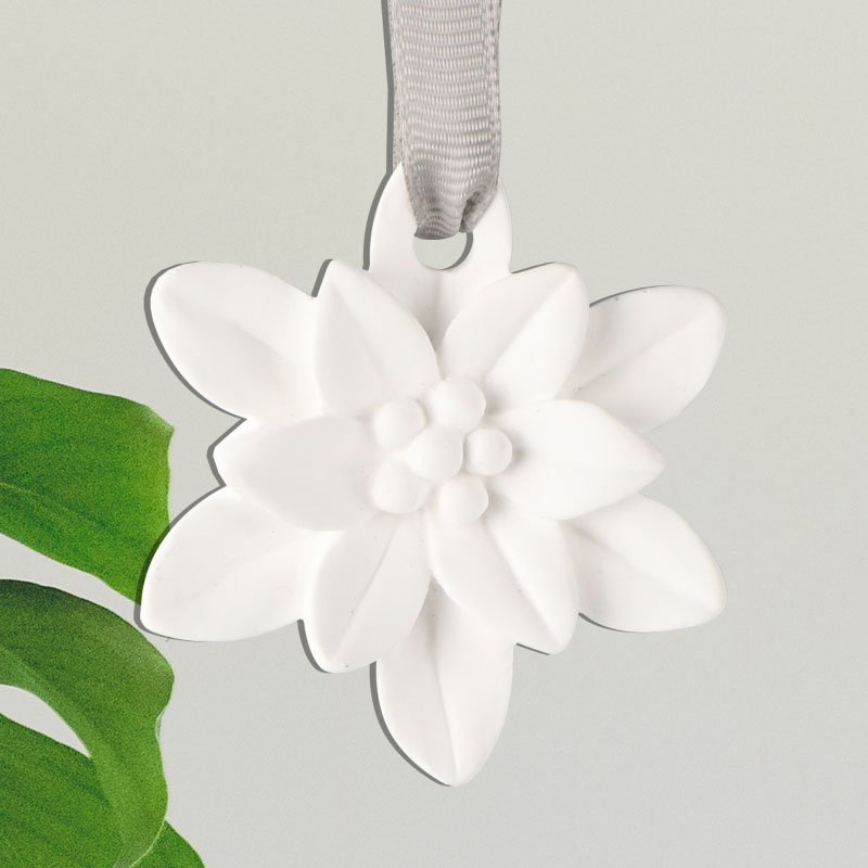 FinRu Stocked Hanging Lotus Flower Ceramic Aroma Plaster Scented Porcelain Essential Oil Diffuser Wardrobe Car Air Freshener