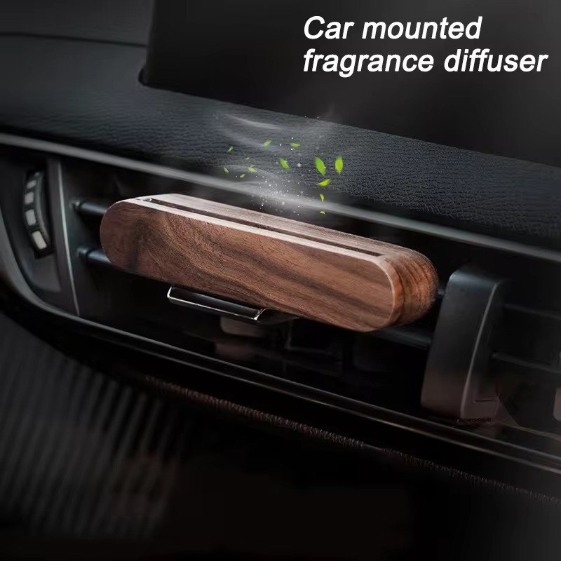 Handmade Wooden Car Fragrance Vent Clip with Logo Black Walnut Fragrance Car Diffuser