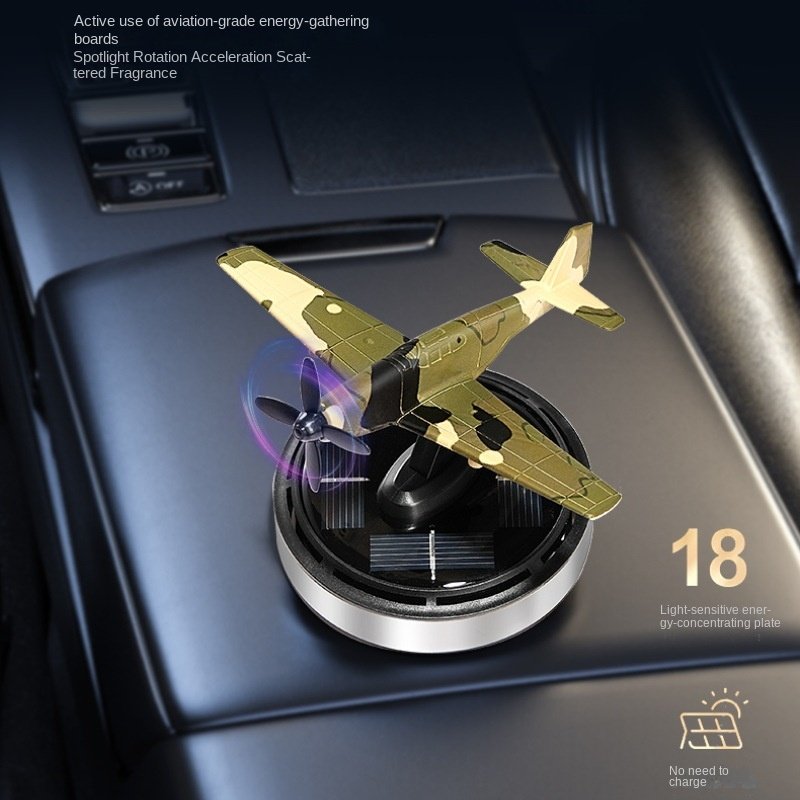 Custom Solar Powered Rotation Airplane Solar Aromatherapy Car Air Freshener Car Essential Oil Diffuser