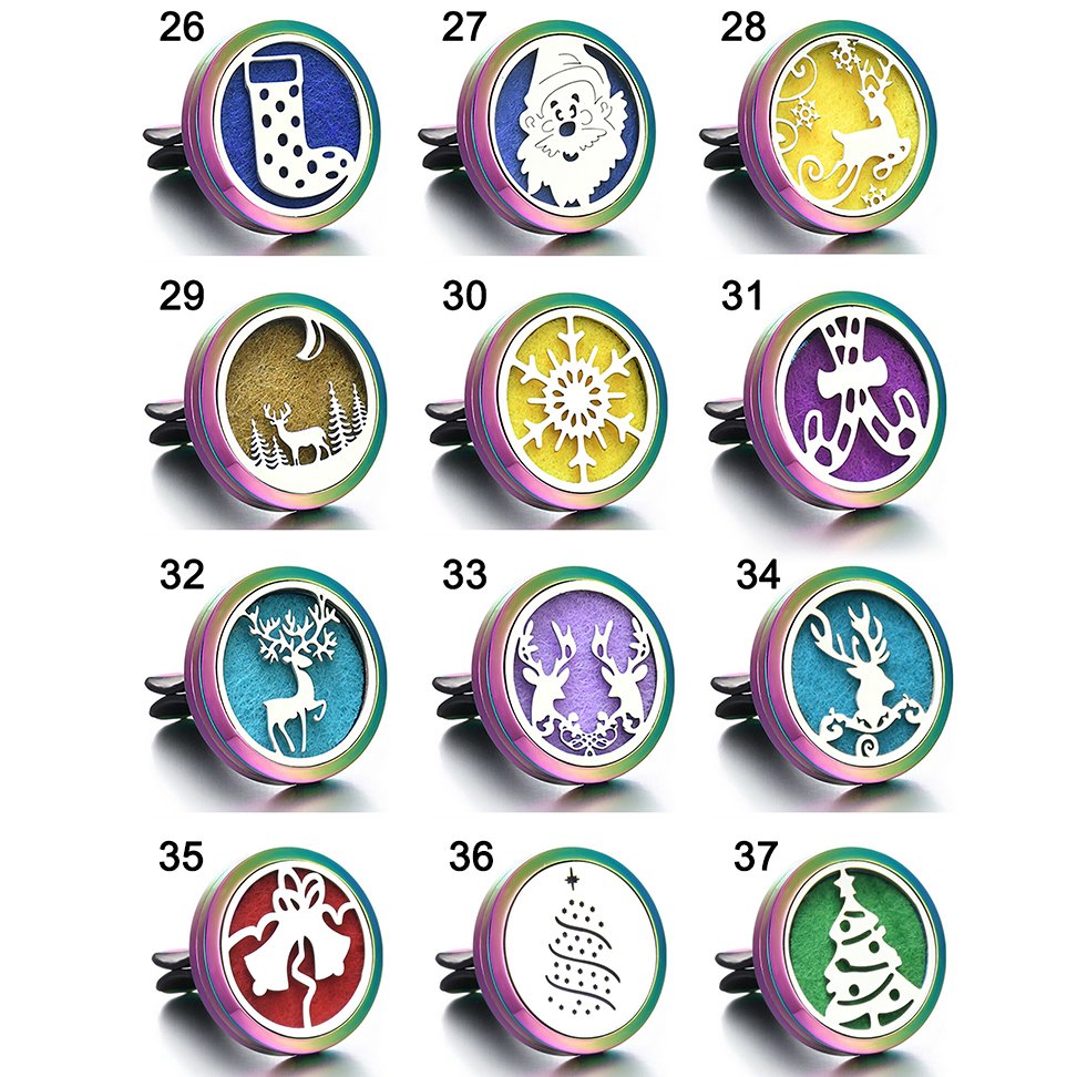 Christmas Design Aromatherapy Perfume Essential Oil Locket Car Diffuser Air Freshener Vent Clip