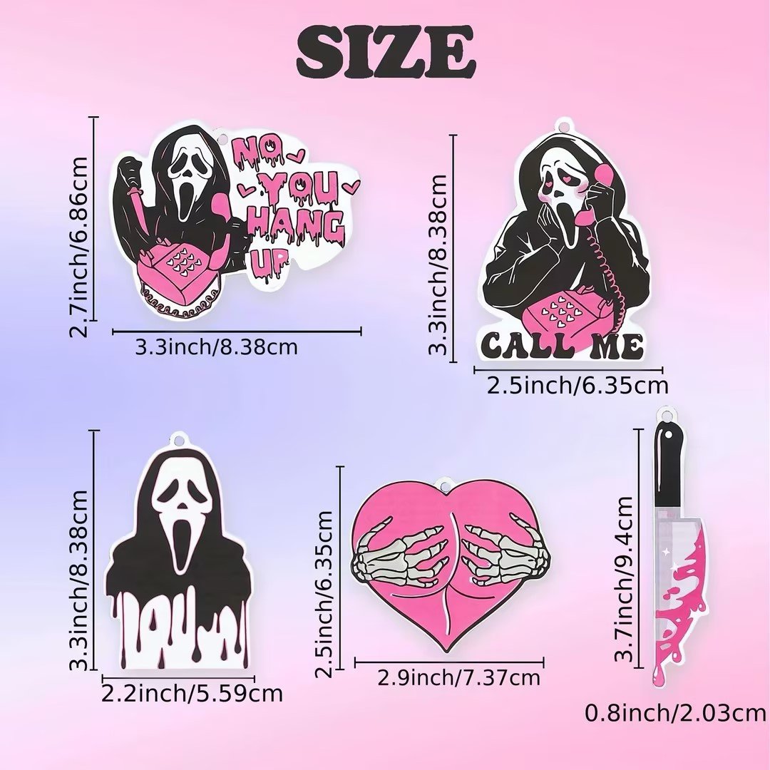 Halloween logo strong perfume custom horrible designs car hanging paper custom car air freshener