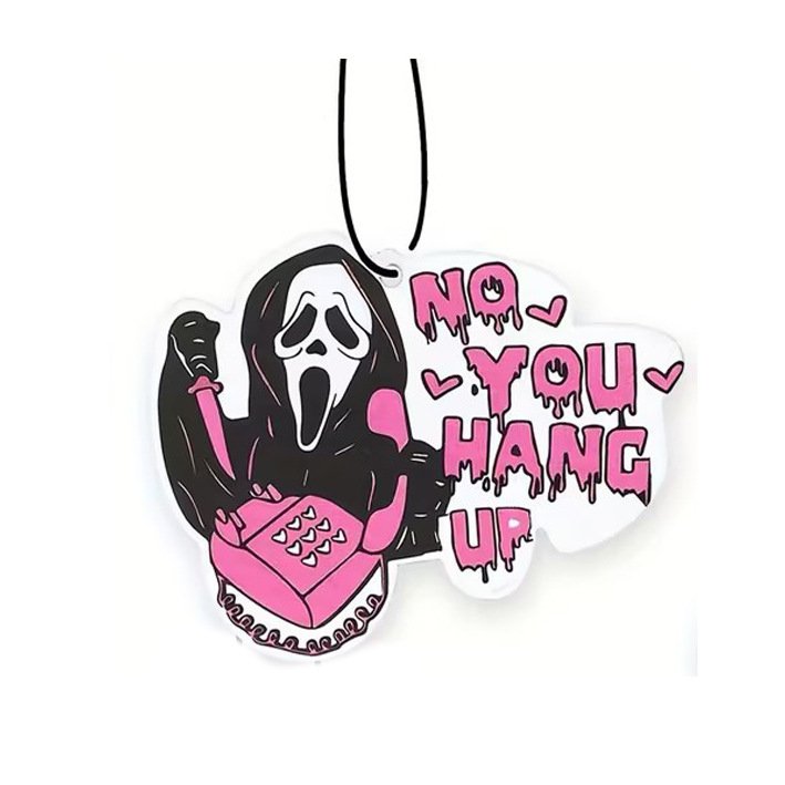 Halloween logo strong perfume custom horrible designs car hanging paper custom car air freshener