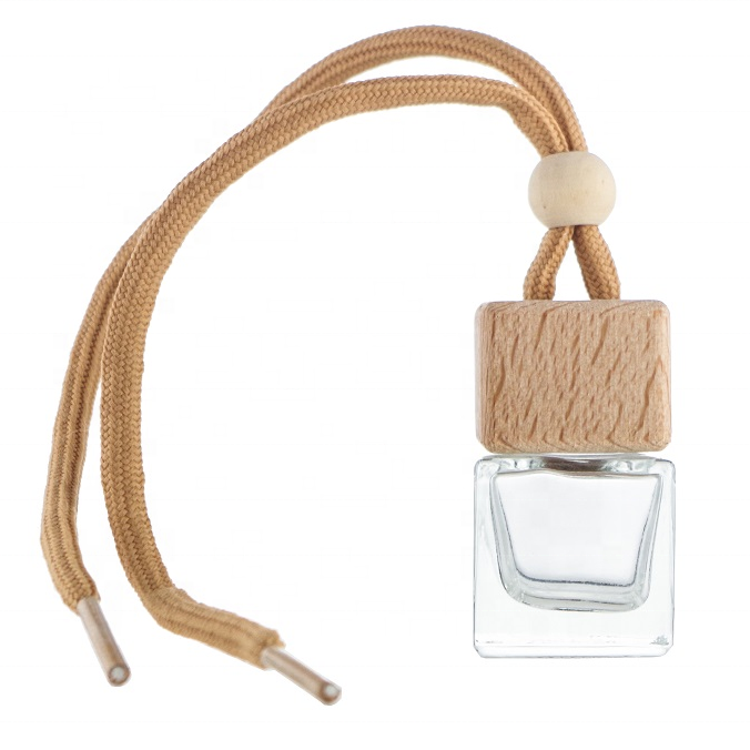 Square bottle for car fragrance pendant air freshener empty perfume glass bottle hanging diffuser fancy perfume