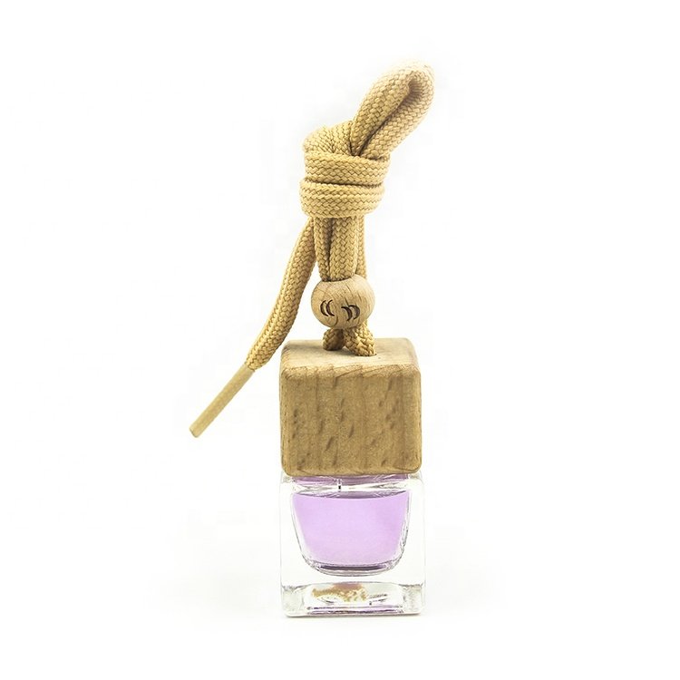 Square bottle for car fragrance pendant air freshener empty perfume glass bottle hanging diffuser fancy perfume
