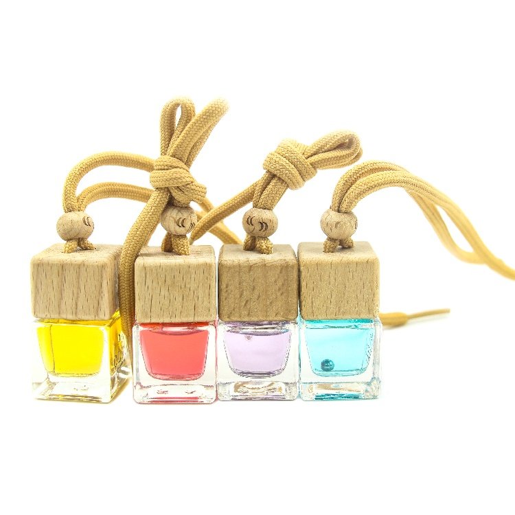 Square bottle for car fragrance pendant air freshener empty perfume glass bottle hanging diffuser fancy perfume