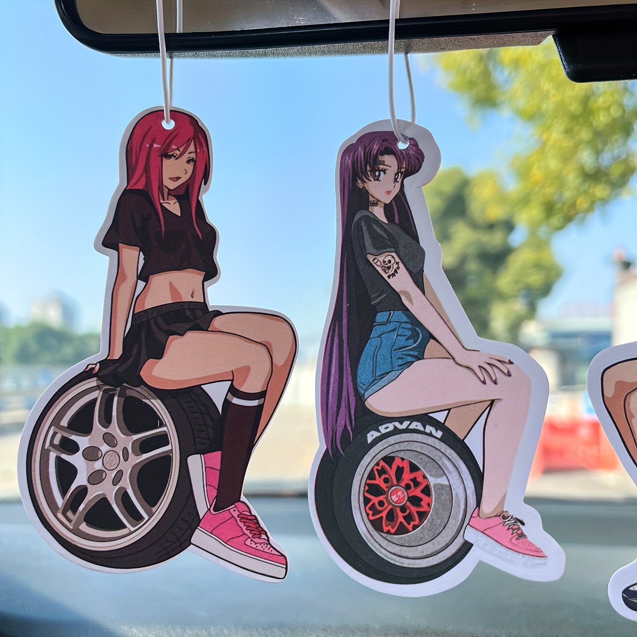 Custom Japanese Anime Kawaii Girl Aromatizer Paper Perfume Refresher Hanging Fragrance Scent Car Air Freshener