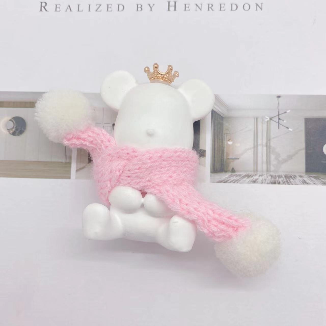 Hot Selling Stocked Ceramic Bear Shaped Car Vent Clip Air Freshener Aromatherapy Stone Porcelain Fragrance Oil Diffuser