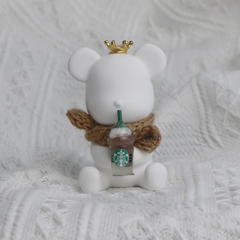 Hot Selling Stocked Ceramic Bear Shaped Car Vent Clip Air Freshener Aromatherapy Stone Porcelain Fragrance Oil Diffuser