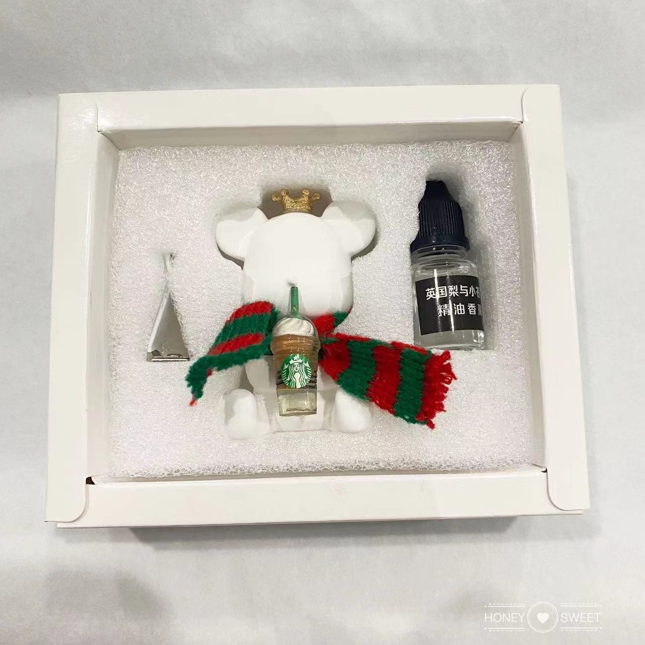 Hot Selling Stocked Ceramic Bear Shaped Car Vent Clip Air Freshener Aromatherapy Stone Porcelain Fragrance Oil Diffuser