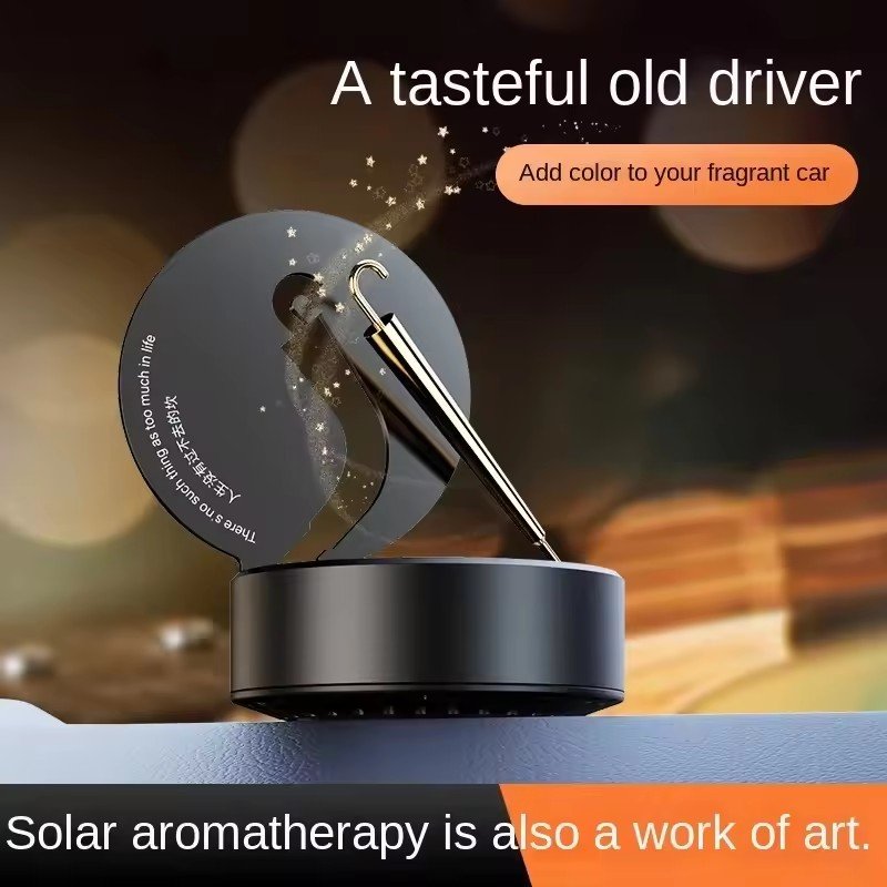 Record player scents sprayer exquisite fragrance dispenser solar lasting rotation fragrance car air freshener