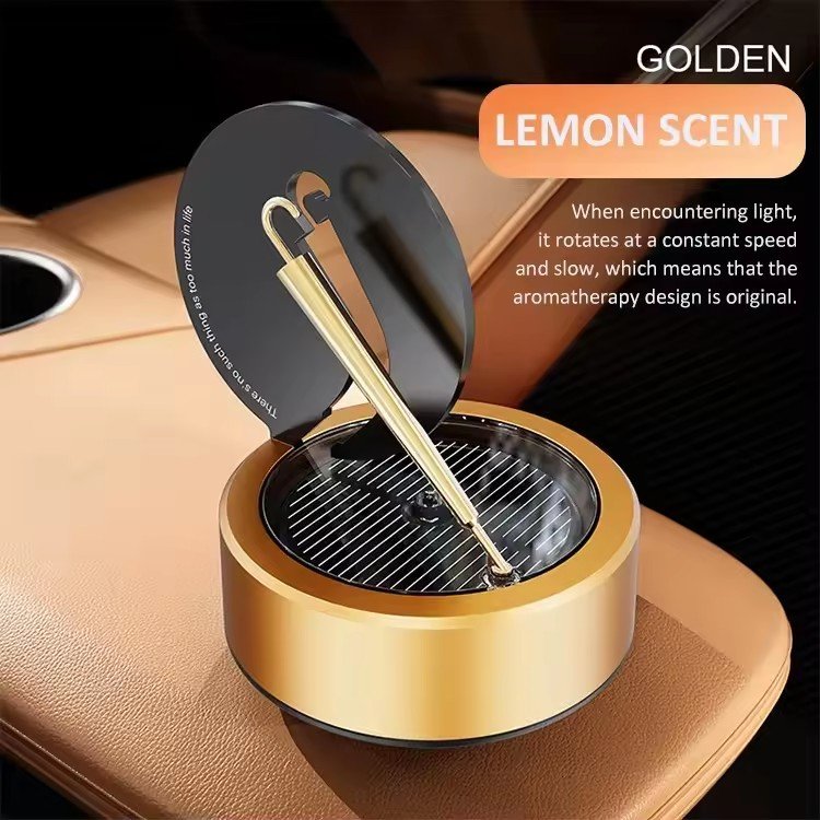 Record player scents sprayer exquisite fragrance dispenser solar lasting rotation fragrance car air freshener