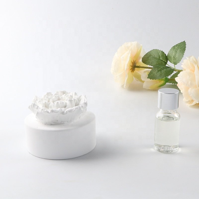 New Arrival Home Fragrance Ornament Car Air Freshener Aromatherapy Gift Set Scented Ceramic Flower Aroma Essential Oil Diffuser