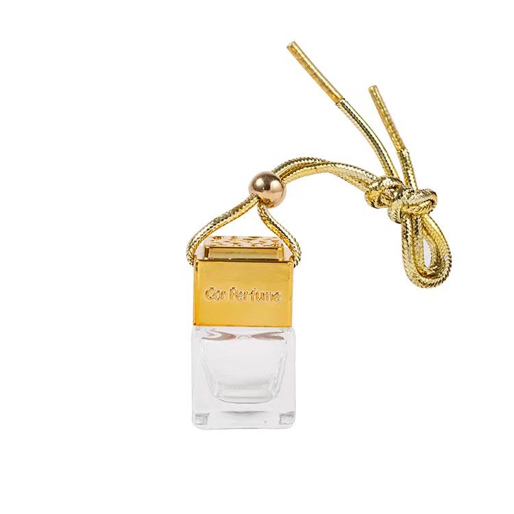 Modern Square Clear Glass Car Air Freshener Perfume Diffuser Windshield Fragrance Bottle
