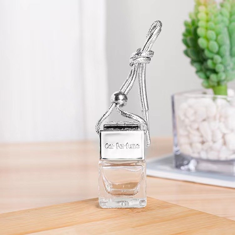 Modern Square Clear Glass Car Air Freshener Perfume Diffuser Windshield Fragrance Bottle