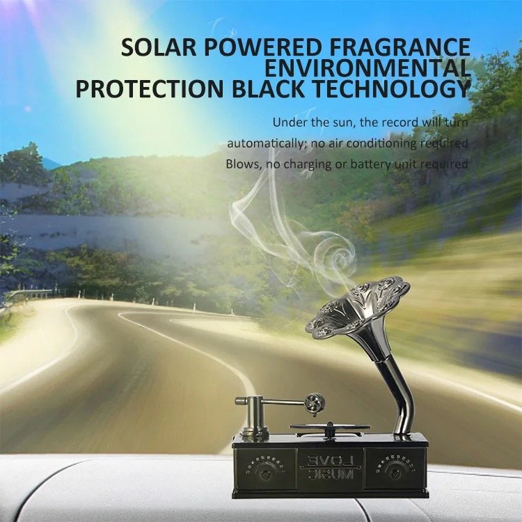 Creative design phonograph aromatherapy ornaments air freshener lasting fragrance perfume essential oil car perfume