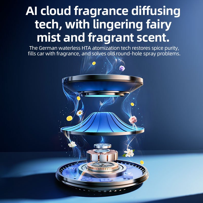 Modern Luxury Intelligent Car Air Freshener Cloud Mist Effect Portable Aromatherapy Perfume Ocean Fragrance Oil Refill Home Use