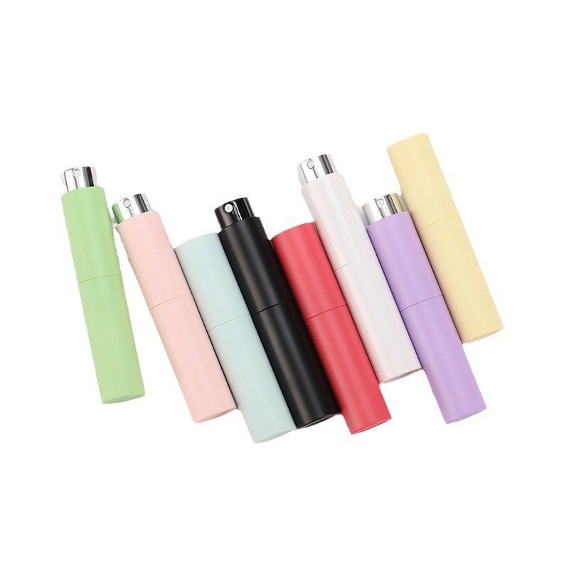 Factory hot selling 10ml rotary dispenser bottle Macaron color press perfume bottle mouth spray air freshener bottle