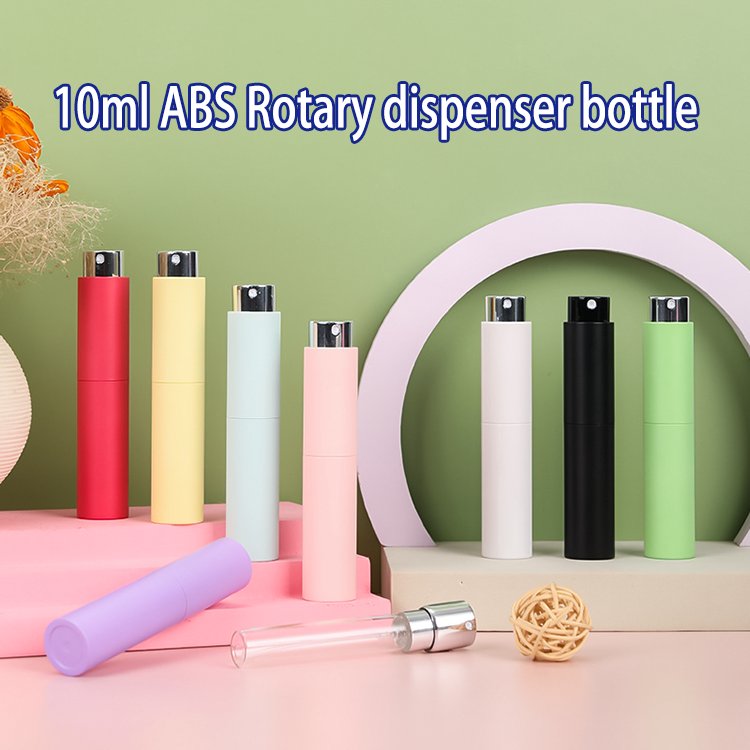 Factory hot selling 10ml rotary dispenser bottle Macaron color press perfume bottle mouth spray air freshener bottle