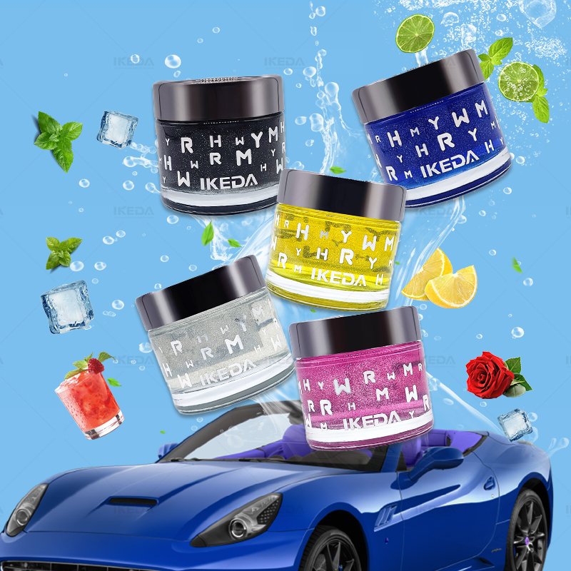 Ikeda glade gel freshener empty container perfume oem gel beads air car freshener fragrance for cars