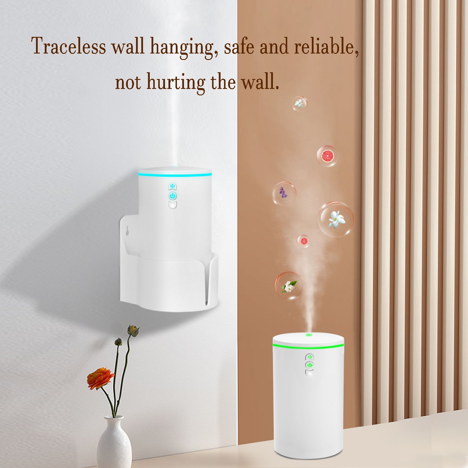 White Ultrasonic Aroma Dispenser usb Air Freshener Wall Plug Fragrance Diffuser for Home Toilet Hotel